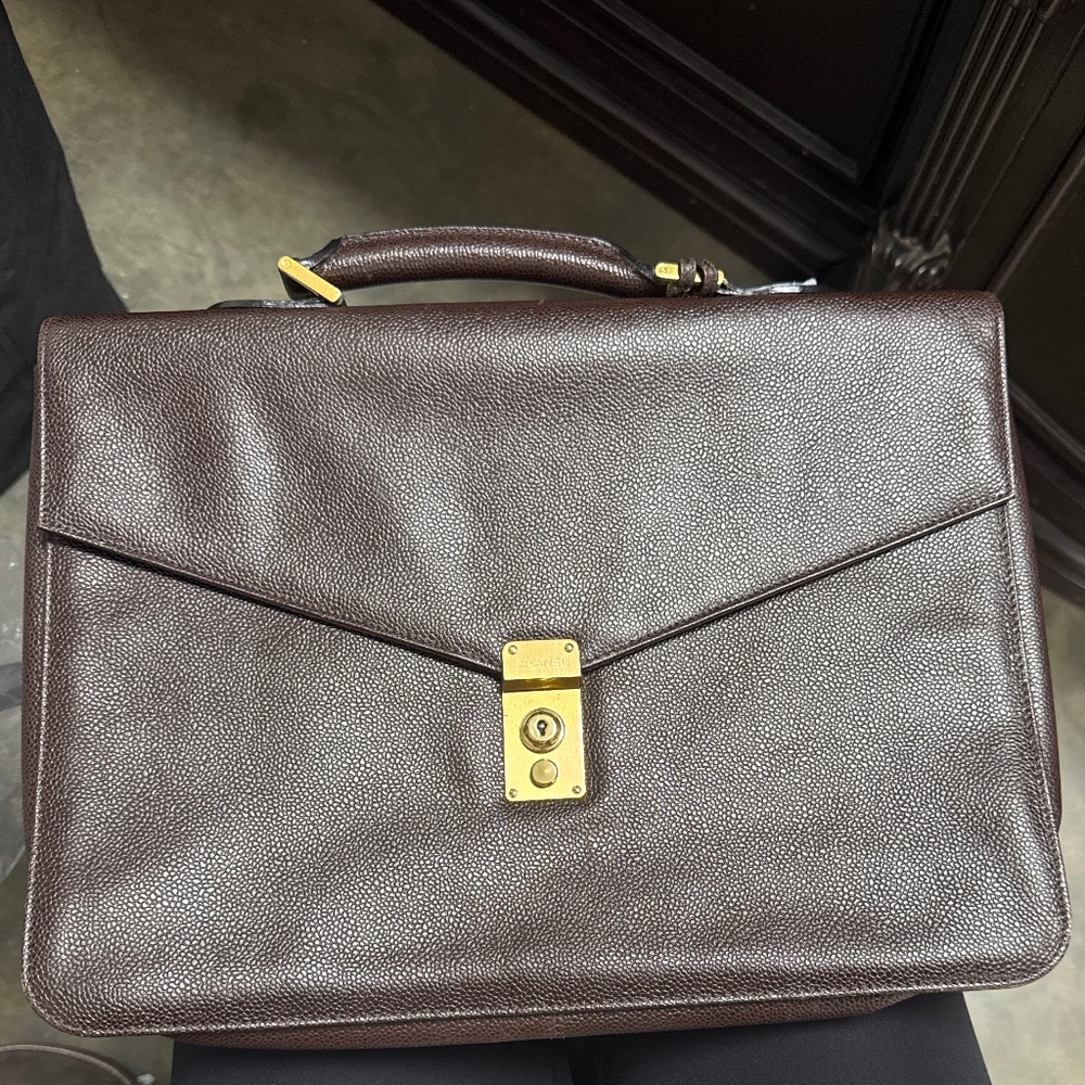 Chanel Caviar Brown Briefcase